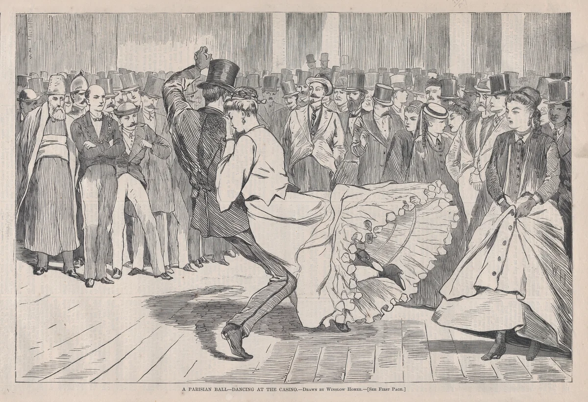A Parisian Ball – Dancing at the Casino (from "Harper's Weekly," Vol. XI) by Winslow Homer, print, 1867