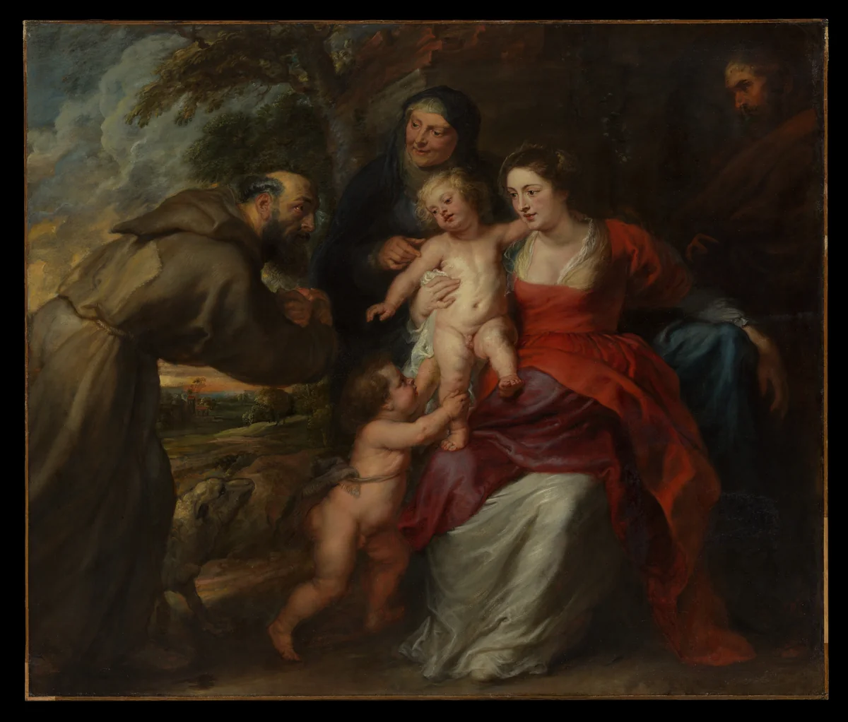The Holy Family with Saints Francis and Anne and the Infant Saint John the Baptist by Peter Paul Rubens, painting, 1630-1636