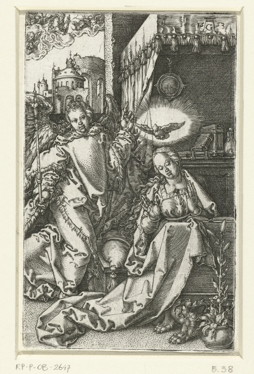 Annunciatie by Unknown, print, 1553