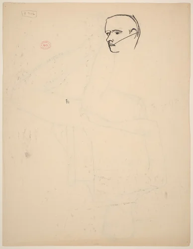 Untitled [detail of a man's head] [verso] by Richard Diebenkorn, drawing, 1955-1967