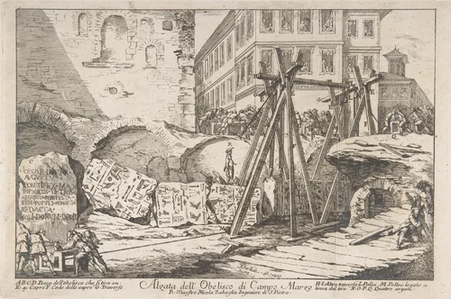 The Excavation of an Obelisk from the Campo Marzo by Jean Barbault, print, 1744-1754