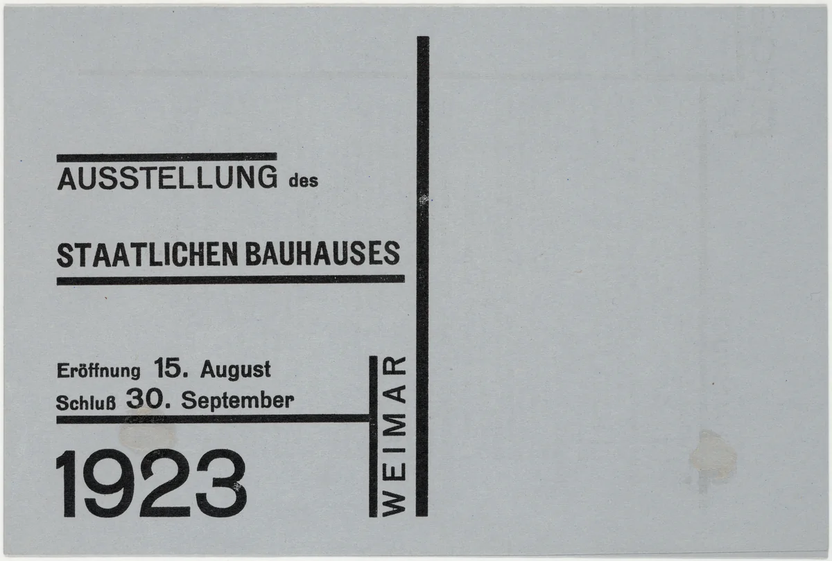 Ausstellung des Staatlichen Bauhauses by Walter Dexel, design, 1923