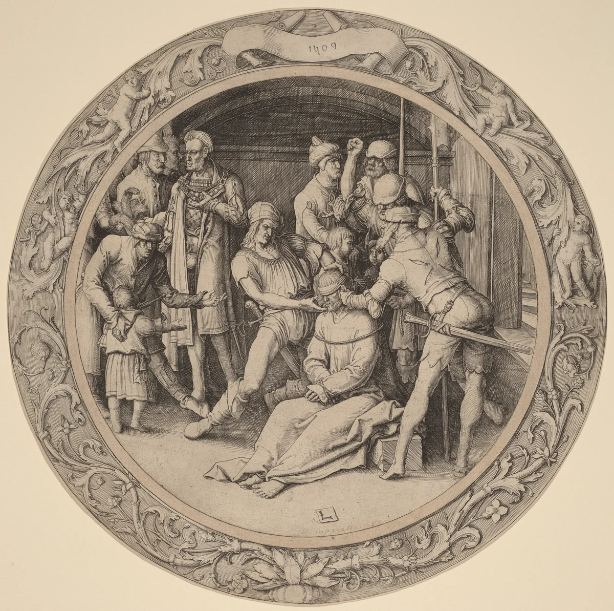 The Scoffing of Christ by Lucas van Leyden, print, 1509