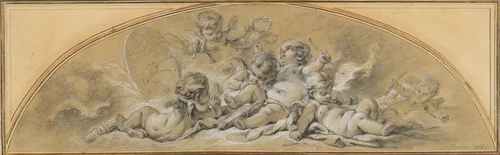 The Archery Contest by François Boucher, drawing, 1765