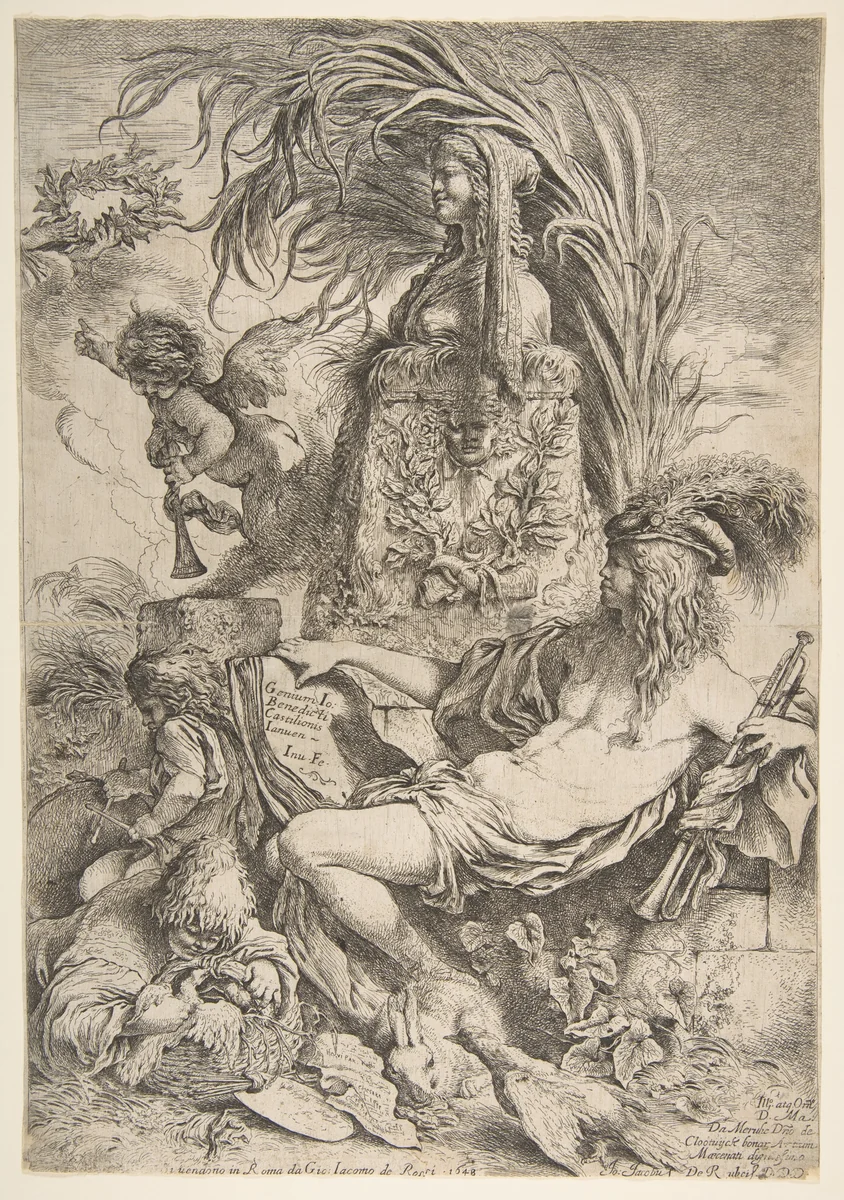 The Genius of Castiglione by Giovanni Benedetto Castiglione, print, 1640-1650