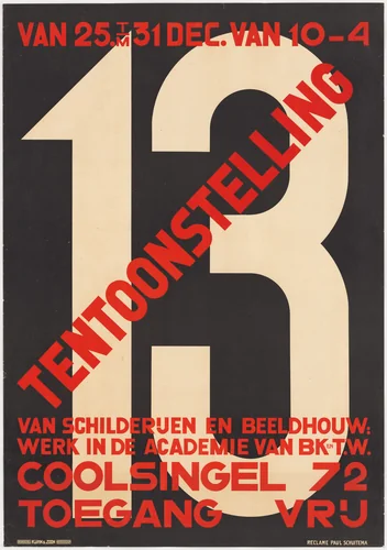 Poster for an exhibition of arts and sculpture by Paul Schuitema, design, 1927