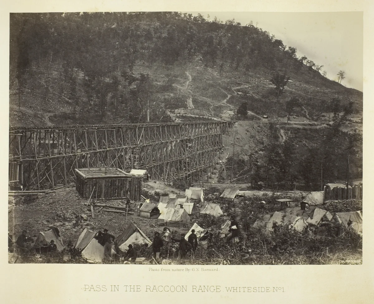 Pass in the Raccoon Range, Whiteside No. 1 by George Barnard, photograph, 1864