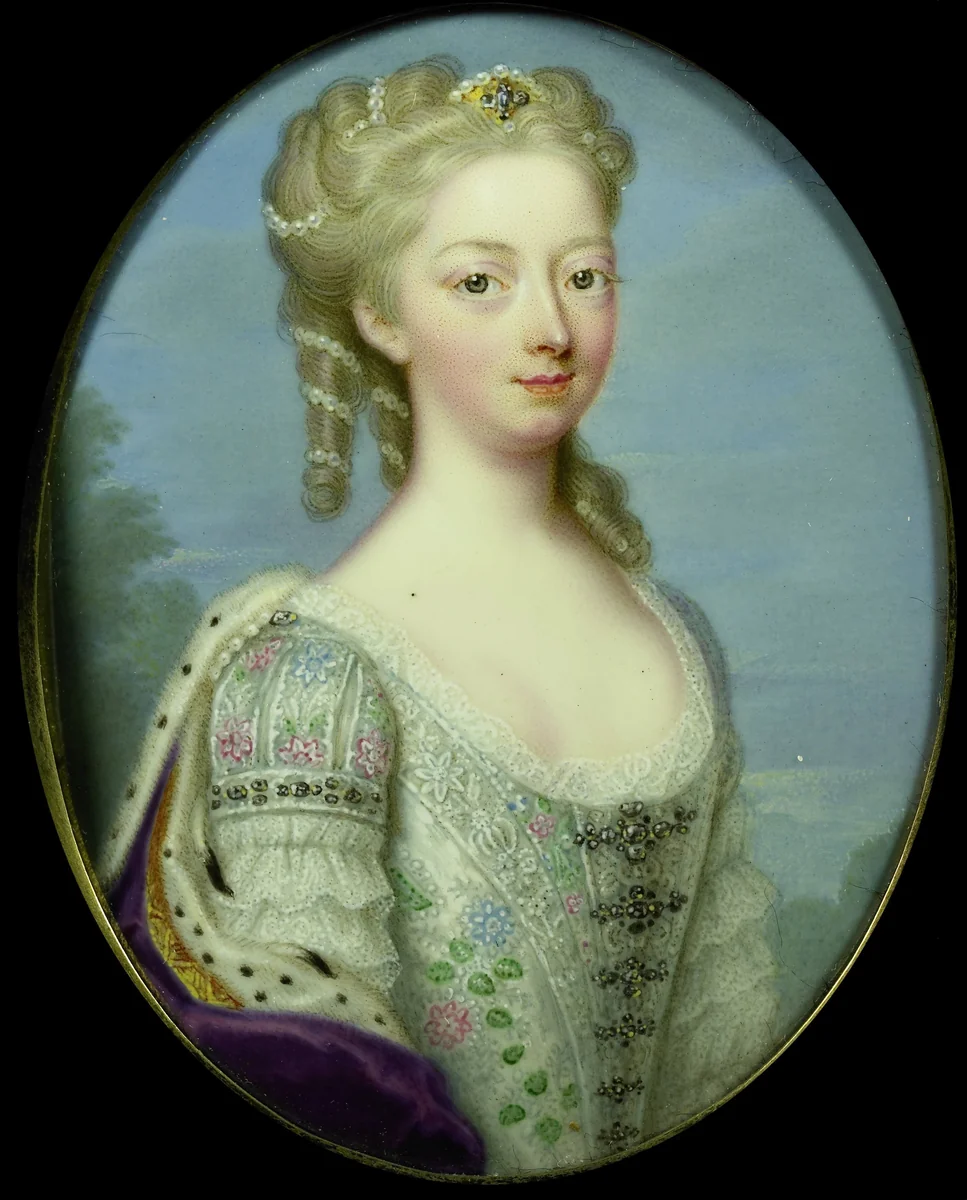 Anna, prinses van Hannover (1709-59), echtgenote van Willem IV, prins van Oranje-Nassau by Christian Friedrich Zincke, painting, 1730-1734