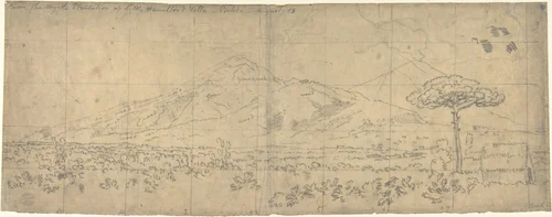 View of Vesuvius by John Robert Cozens, drawing, 1782