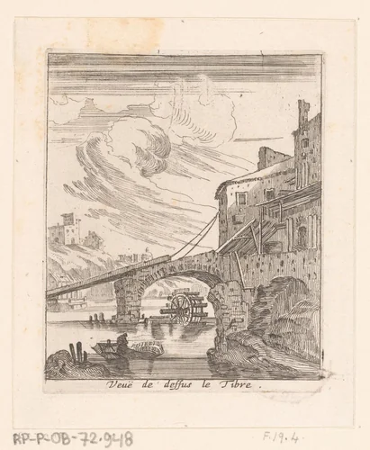 Gezicht op de Tiber by Israël Silvestre, print, 1631-1661