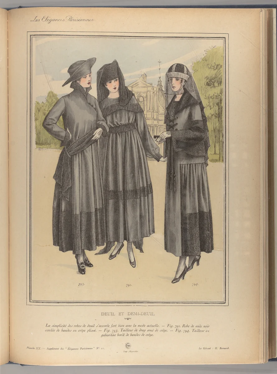 Les élégances Parisiennes : publication officielle des Industries francaises de la mode by Hachette, artwork, 1916-1917