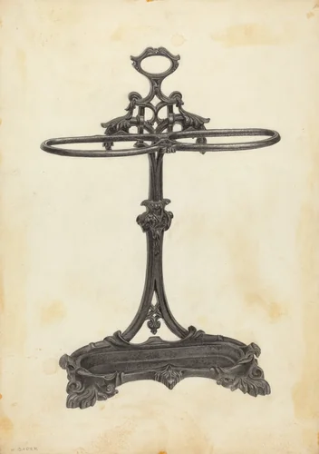 Umbrella Stand by Herman Bader, index of american design, 1939