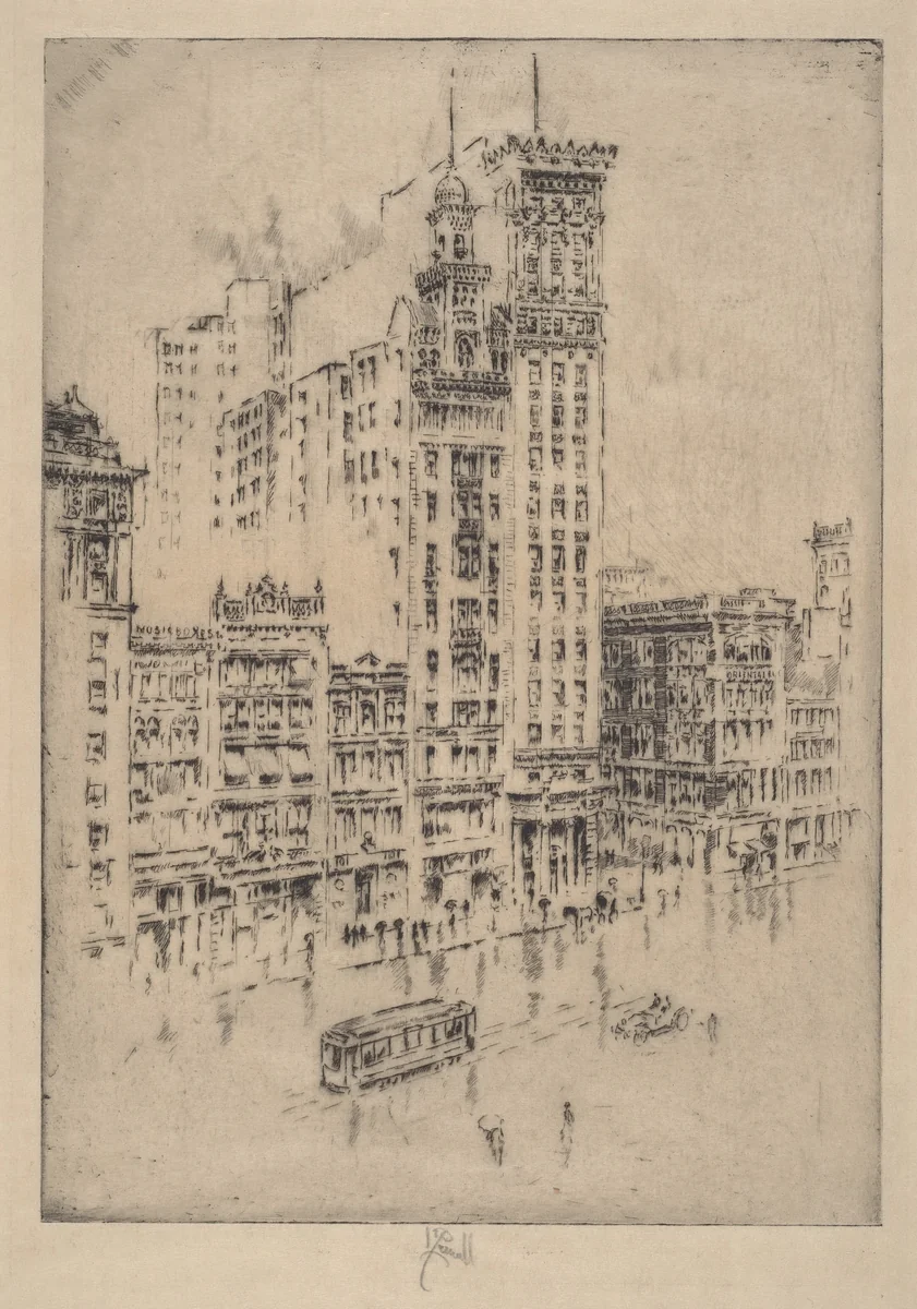 Union Square, Rainy Day by Joseph Pennell, print, 1904