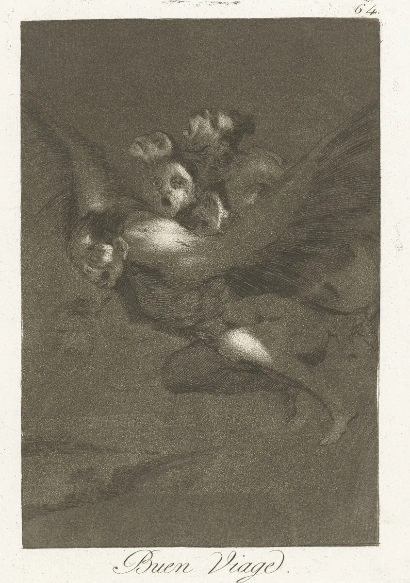 Goede reis by Francisco de Goya, print, 1797-1799