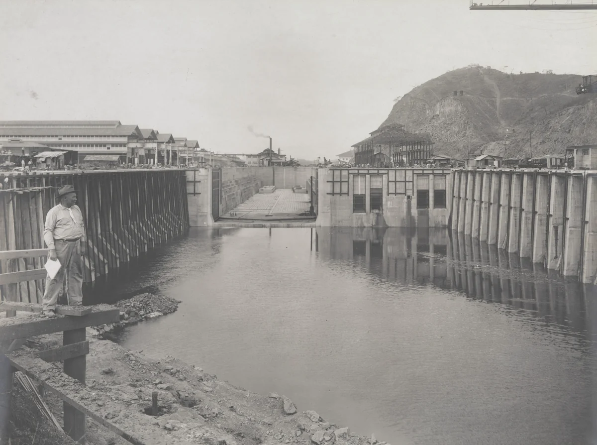 Balboa Terminals. Dry Dock #1 and entrance basin from the dike by Unidentified Photographer, photograph, 1916
