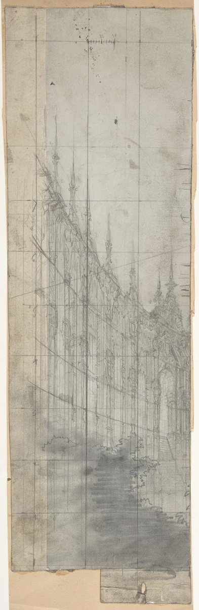Design for a Stage Set at the Opéra, Paris by Eugène Cicéri, drawing, 1840-1890