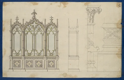 Gothic Bookcase, from Chippendale Drawings, Vol. II by Thomas Chippendale, drawing, 1761