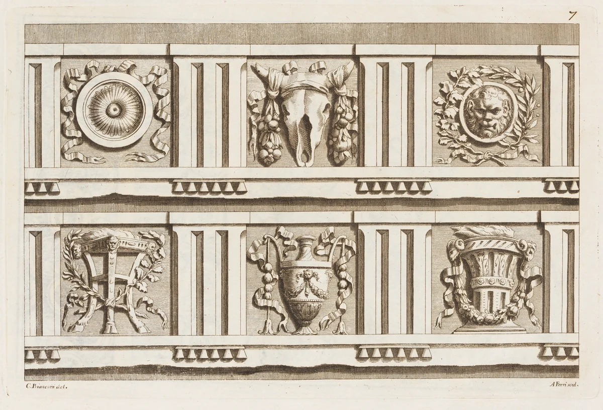Esemplare di Alcuni ornati, per la gioventù amante del Disegno by Carlo Bianconi, book, 1700-1799