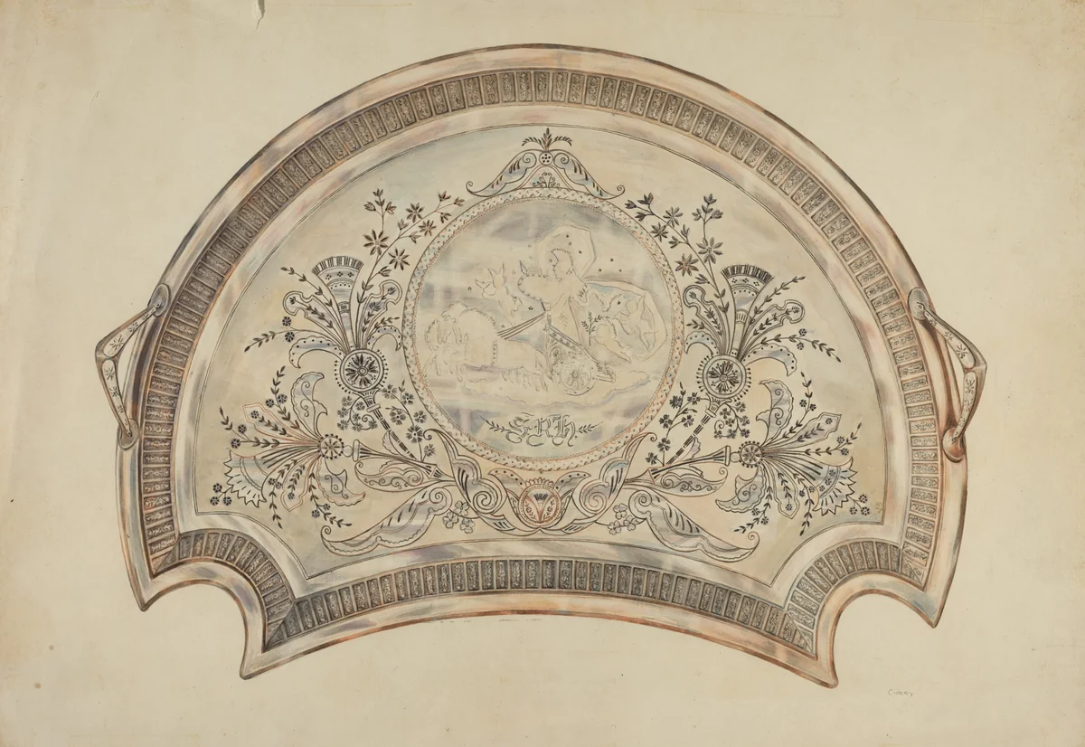 Silver Platter by Al Curry, index of american design, 1935-1942