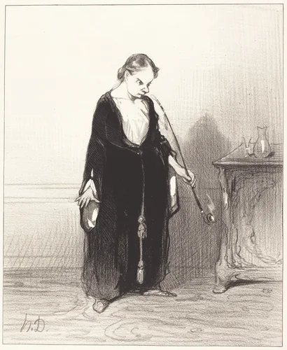 O plaisir de l'opium que tu me ravis!... by Honoré Daumier, print, 1844