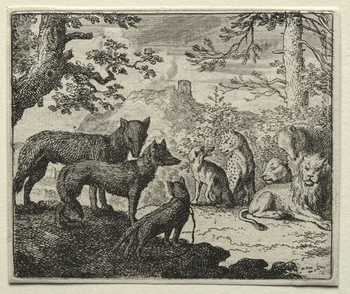 Reynard the Fox: The Relatives of Reynard Leave Court by Allart van Everdingen, print, 1650-1675
