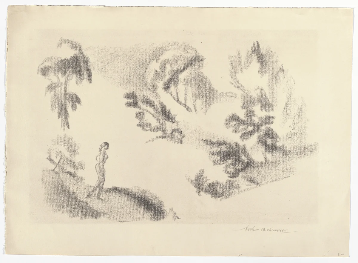 Mohawk River Bank by Arthur B. Davies, print, 1924