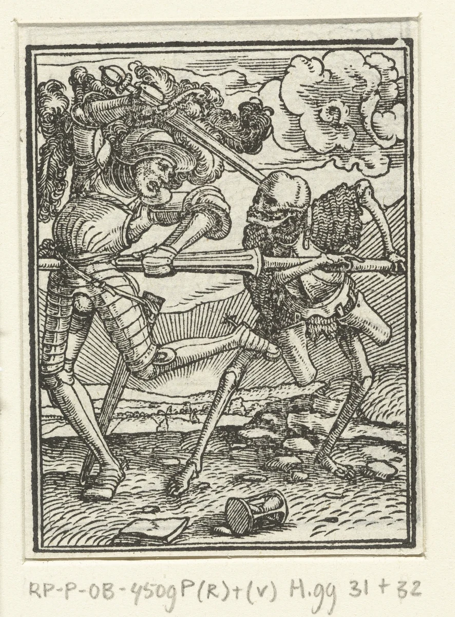 Ridder en de Dood by Hans Holbein, print, 1524-1526