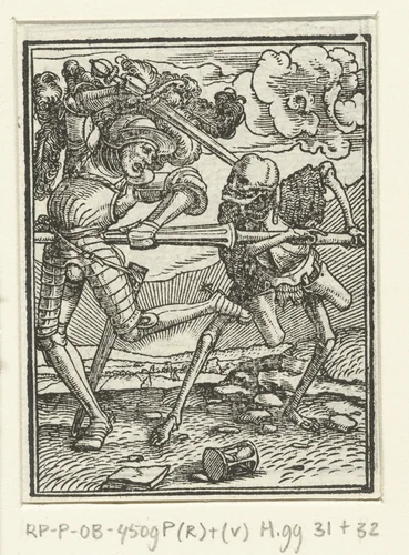 Ridder en de Dood by Hans Holbein, print, 1524-1526