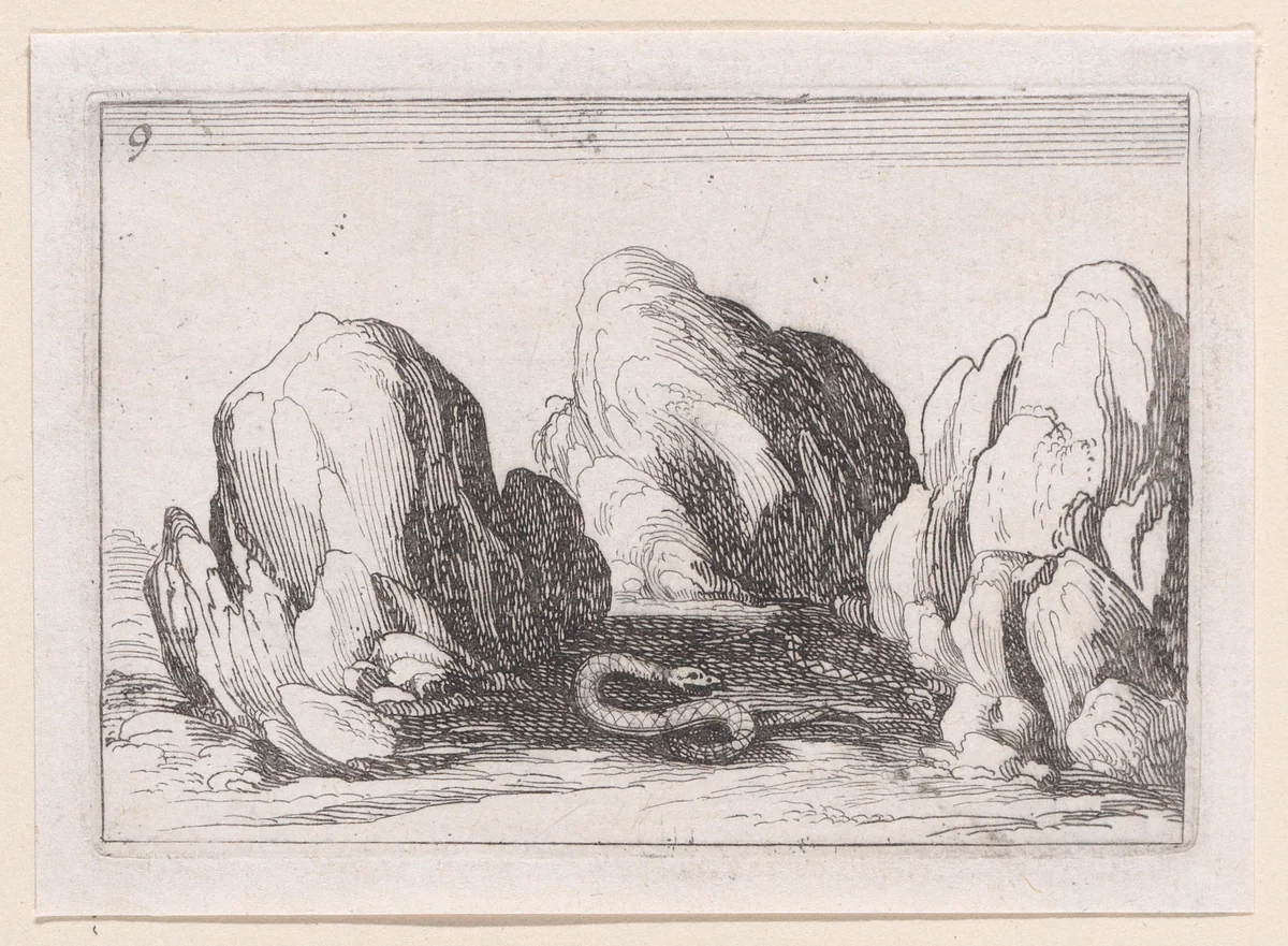 Le Serpent (The Serpent), plate 9 from "Lux Claustri ou La Lumière du Cloitre" (The Light of the Cloisters) by Jacques Callot, print, 1621-1635