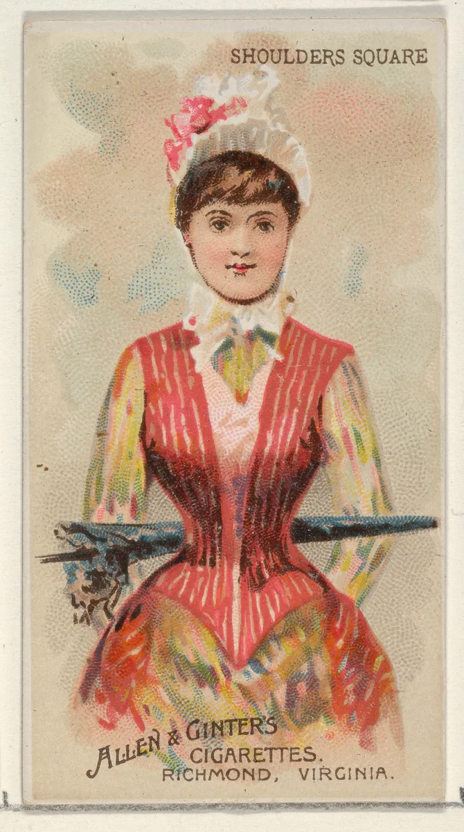 Shoulders Square, from the Parasol Drills series (N18) for Allen & Ginter Cigarettes Brands by Allen & Ginter, print, 1888