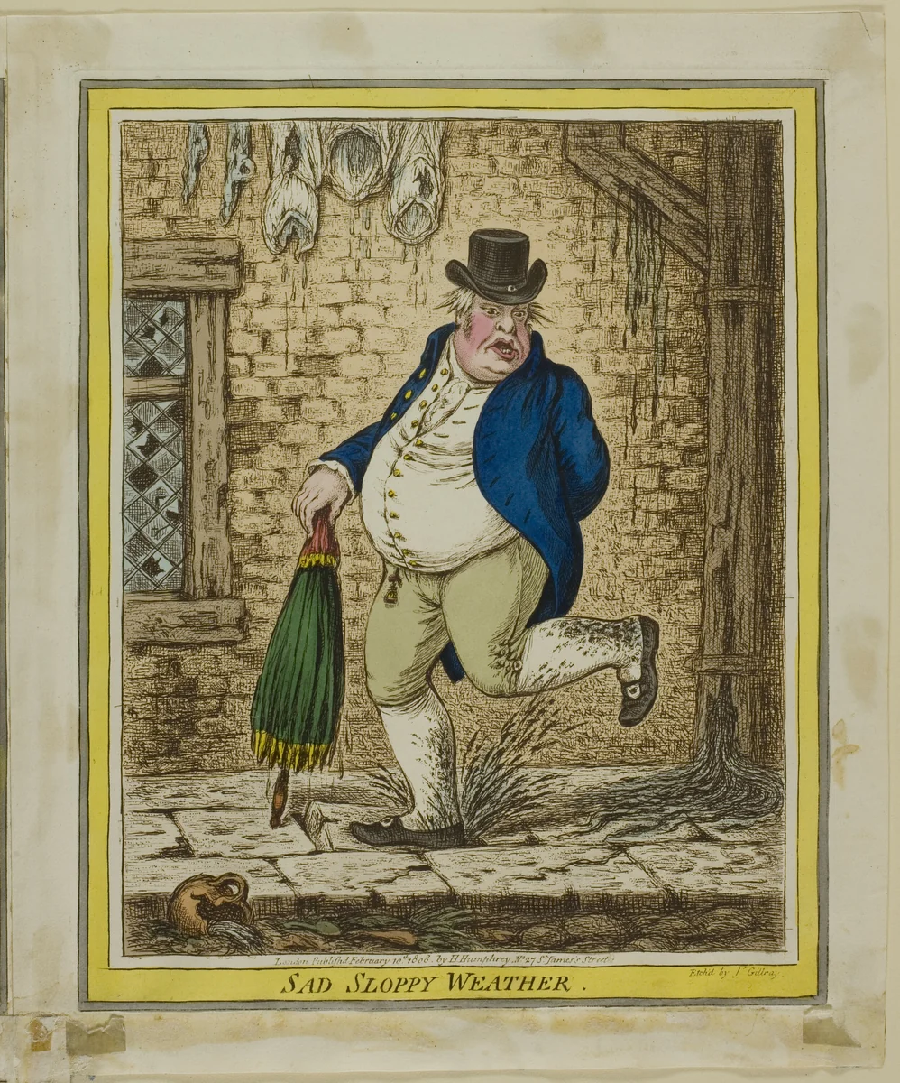 Sad Sloppy Weather by James Gillray, print, 1808