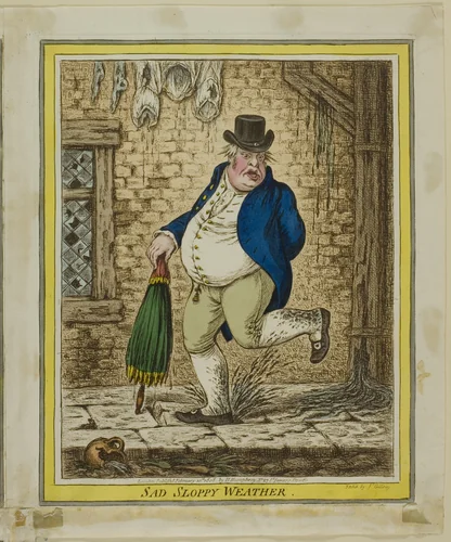 Sad Sloppy Weather by James Gillray, print, 1808