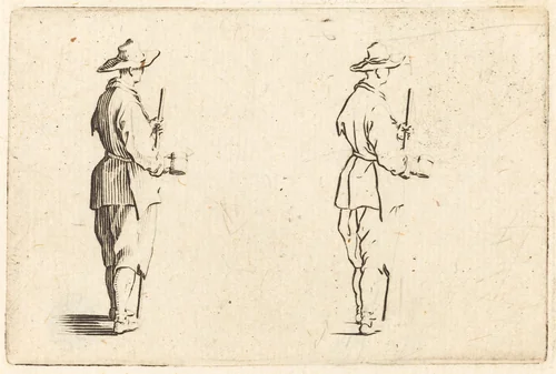 Peasant with a Cup by Jacques Callot, print, 1622