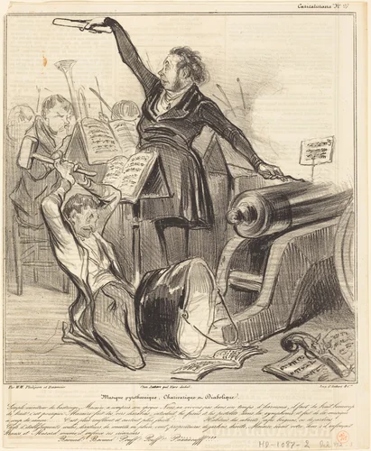 Musique pyrothecnique, Charivarique et Diabolique by Honoré Daumier, print, 1838
