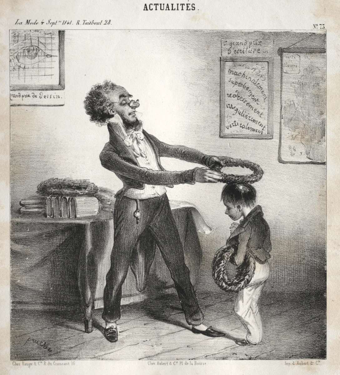 Actualités: Les distributions de Prix by Clémente Pruche, print, 1841