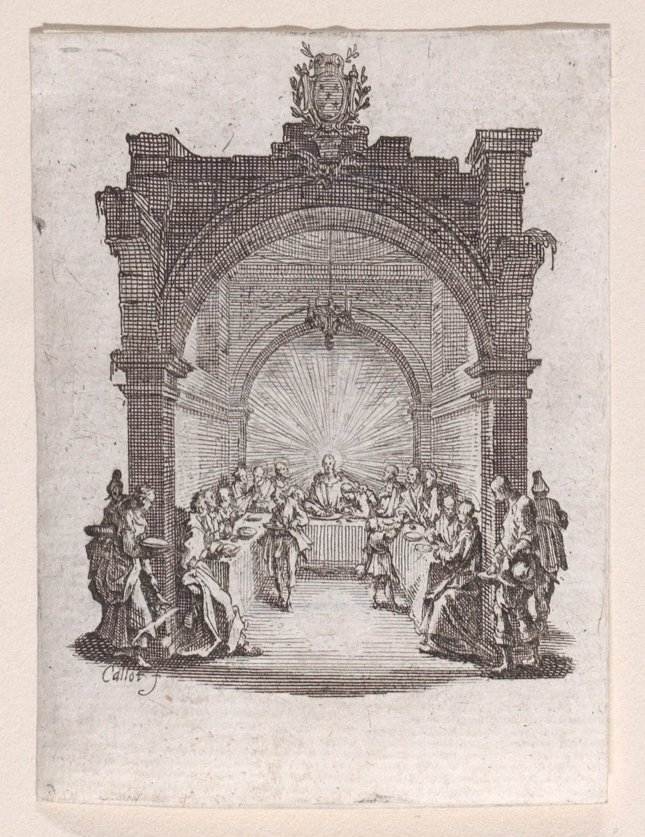 La Cêne (The Last Supper), from "La Petite Passion" (The Little Passion) by Jacques Callot, print, 1624-1625