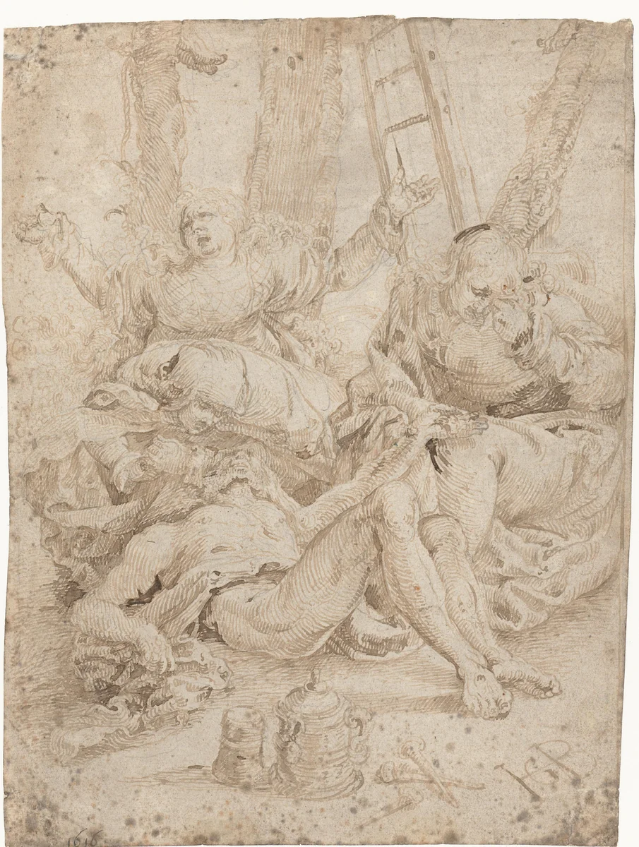 Bewening van Christus by Aertgen Claesz van Leyden, drawing, 1508-1564