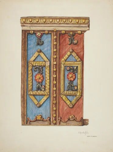 Pulpit Panel by Harry Mann Waddell, index of american design, 1937-1940