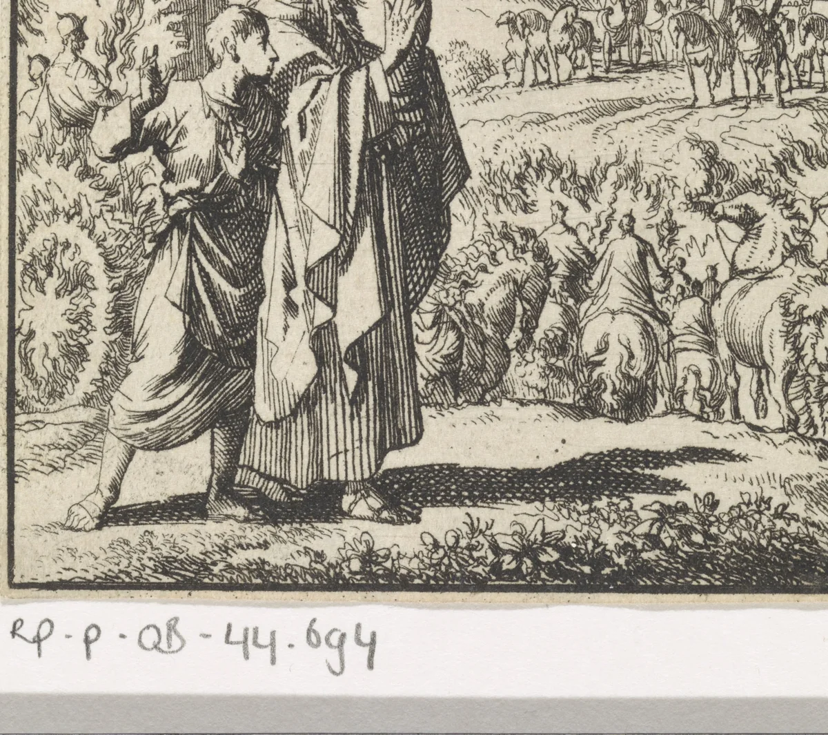 Elisa’s optreden in de oorlog tegen Aram by Jan Luyken, print, 1698