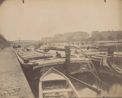 Canal de la Bastille by Eugène Atget, photograph, 1914