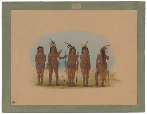 Five Caribbe Indians by George Catlin, painting, 1854-1869