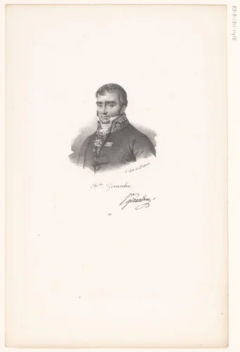 Portret van Louis Stanislas de Girardin by anonymous, print, 1818-1842