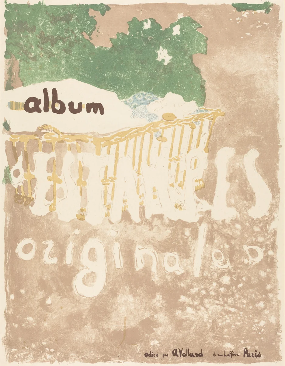 A Baby in a Basket Outdoors (Couverture pour L'Album d'estampes originales) by Edouard Vuillard, print, 1899