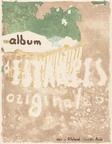 A Baby in a Basket Outdoors (Couverture pour L'Album d'estampes originales) by Edouard Vuillard, print, 1899