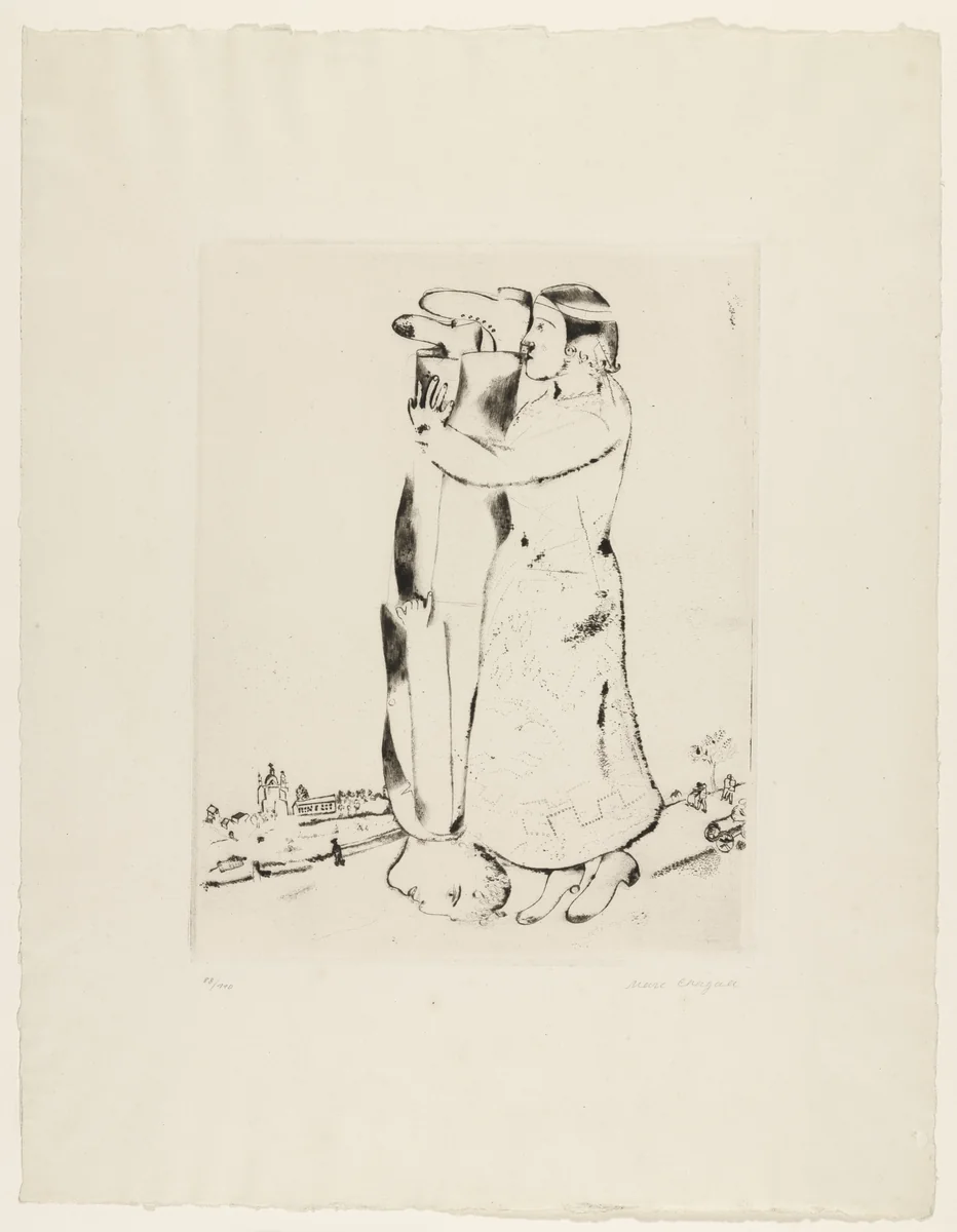 Lovers by the River by Marc Chagall, print, 1922