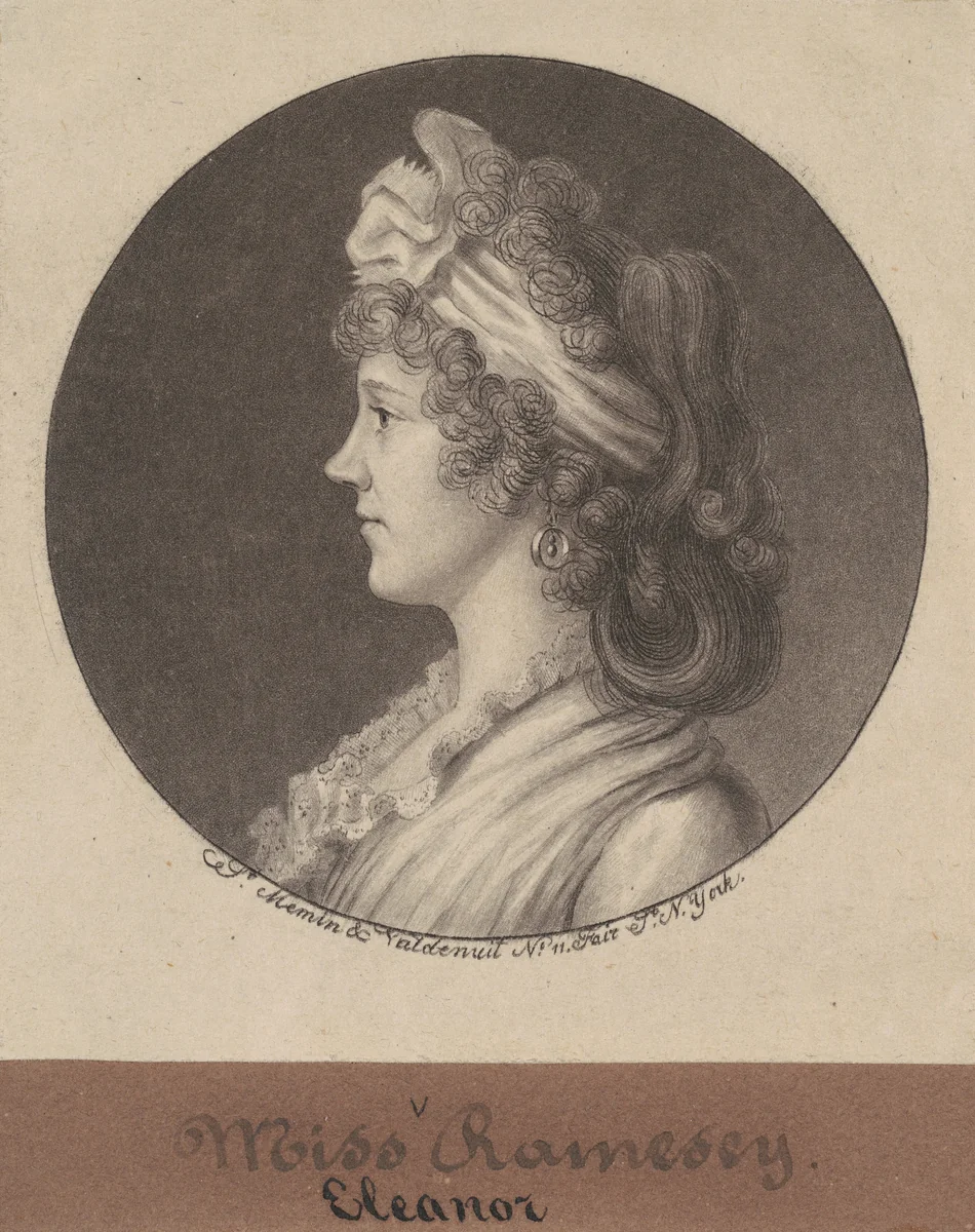Eleanor Ramsay Fitzwilliam by Charles B. J. Févret de Saint-Mémin, print, 1797