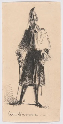 Gendarme by James McNeill Whistler, drawing, 1854-1855