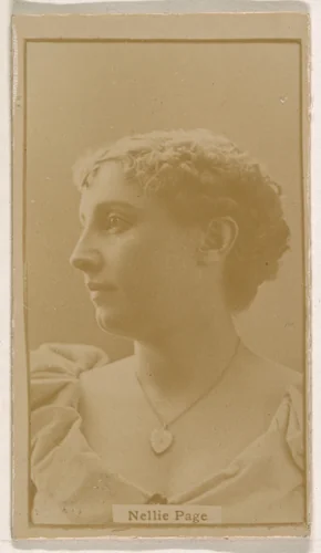 Nellie Page, from the Actresses series (N245) issued by Kinney Brothers to promote Sweet Caporal Cigarettes by Kinney Brothers Tobacco Company, photograph, 1890