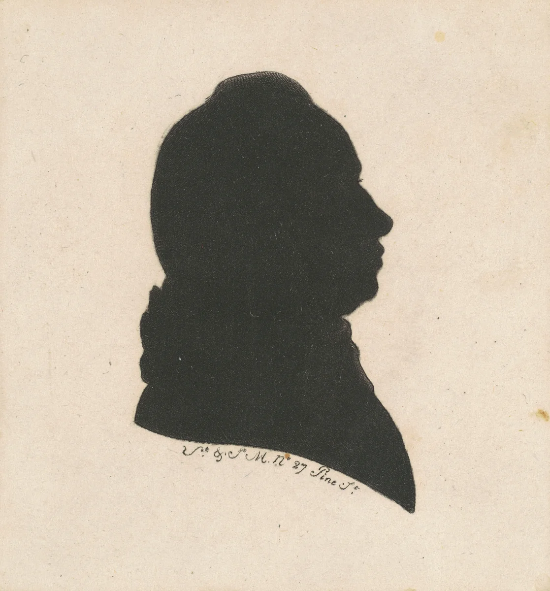 Unidentified Male Silhouette by Charles B. J. Févret de Saint-Mémin, print, 1797