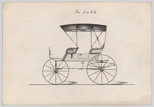 Design for Extension Top Park Phaeton, no. 3486 by Brewster & Co., drawing, 1879